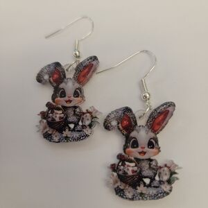 Elegant Silver and White Earrings